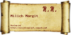 Milich Margit névjegykártya